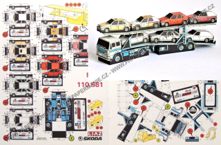 Liaz 110.581 + návěs NPA-7 + 7x Škoda Favorit [1]